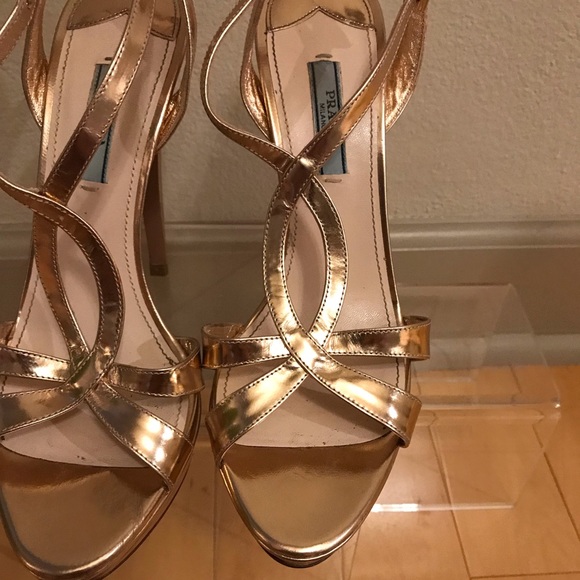 Rose gold Prada Platform Sandals - Picture 2 of 6